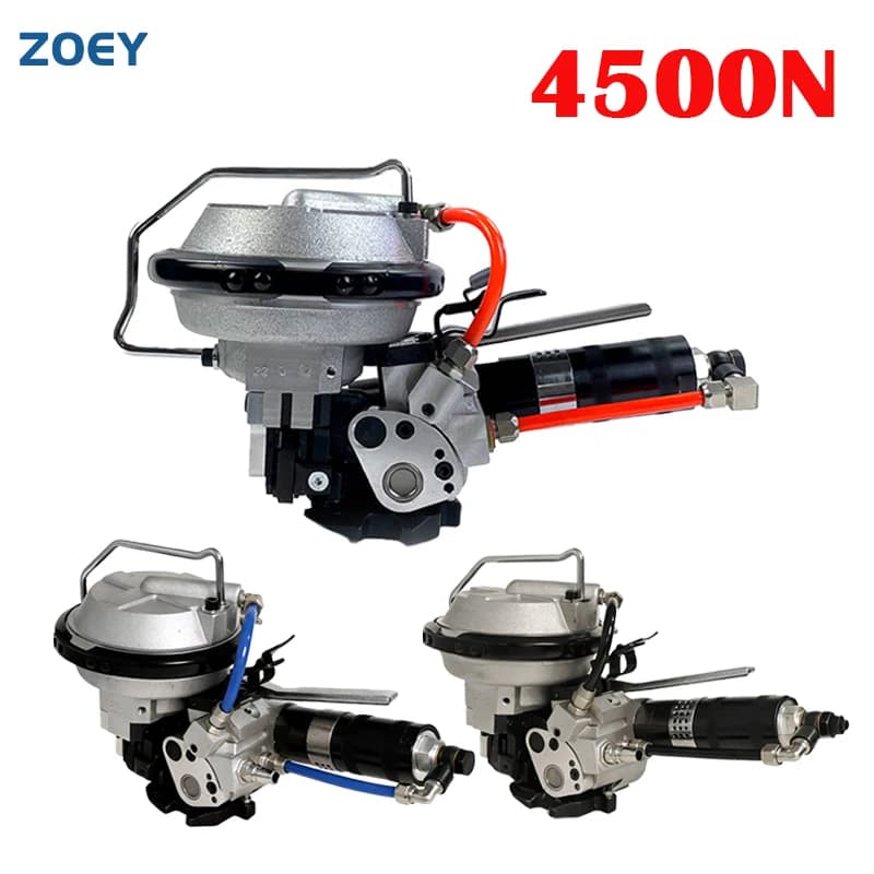 ZOEY 4500N Pneumatic Steel Strapping Tool Handheld Strapping Machine For 13-19mm Steel Strap On Pneumatic Tensioner Sealer
