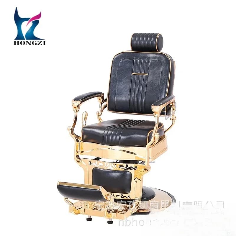 LH Barber Chair Aluminum Alloy Frame Rotatable Bottom Shaving Hydraulic Lifting Hairdressing Chair