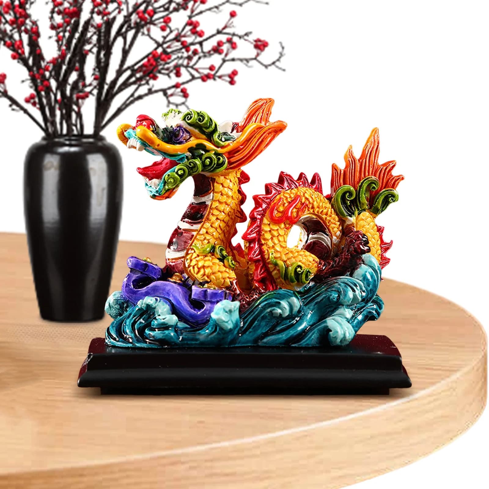 Colorful  Small Chinese Dragon Statue Chinese Feng Shui Zodiac Dragon Figurine