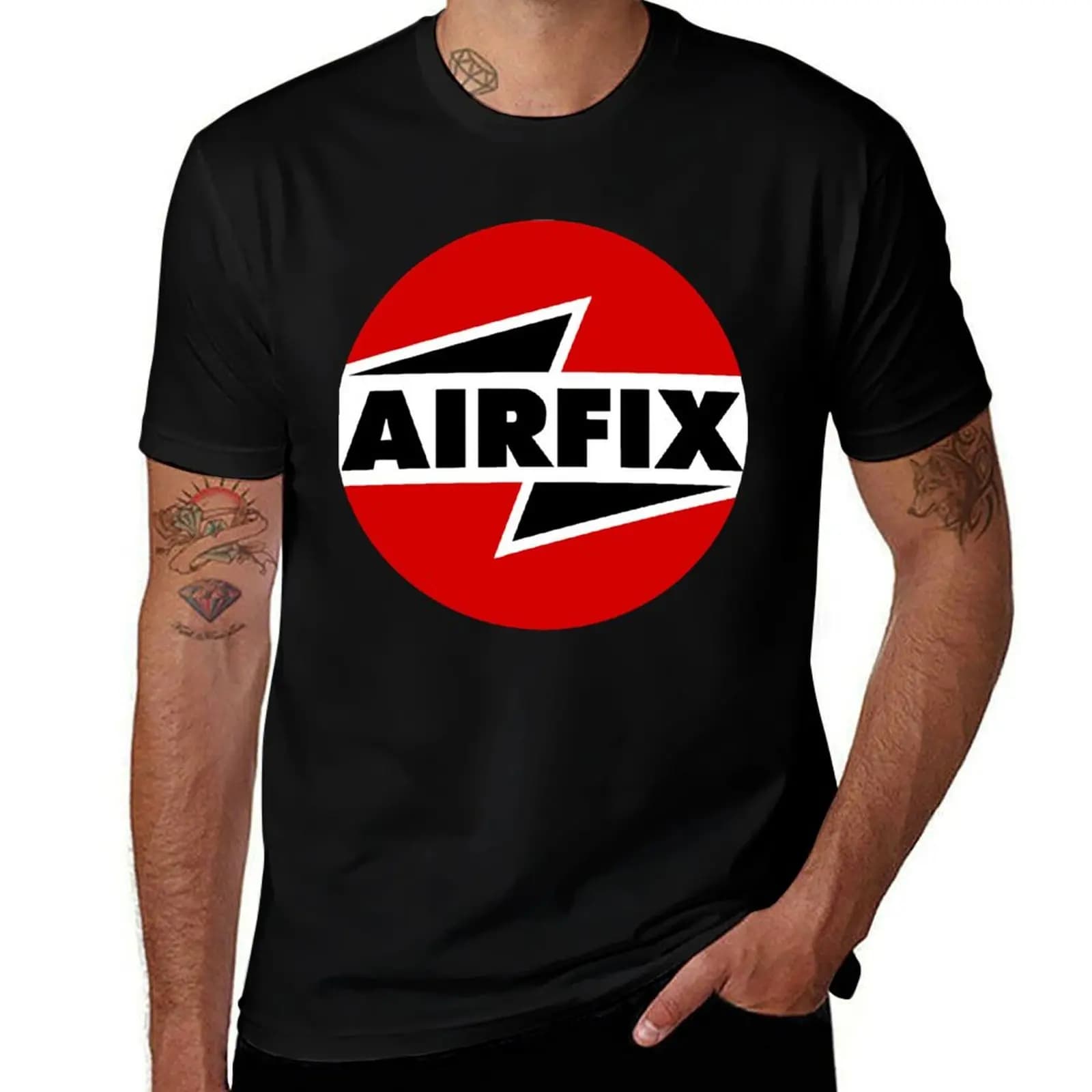 Airfix logo Classic T-Shirt Basic Solid Color Short Sleeve Cotton Top T-Shirt