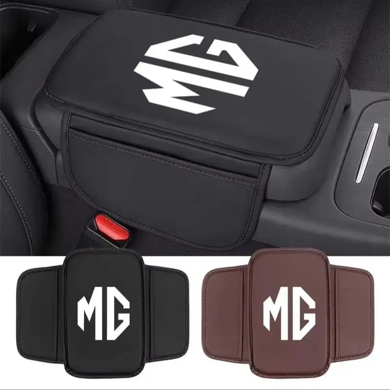 Central Armrest Box Protector With Storage Pocket For MG HS ZS MG6 MG4 EV Mulan, Microfiber Leather Armrest Cover Auto Interior