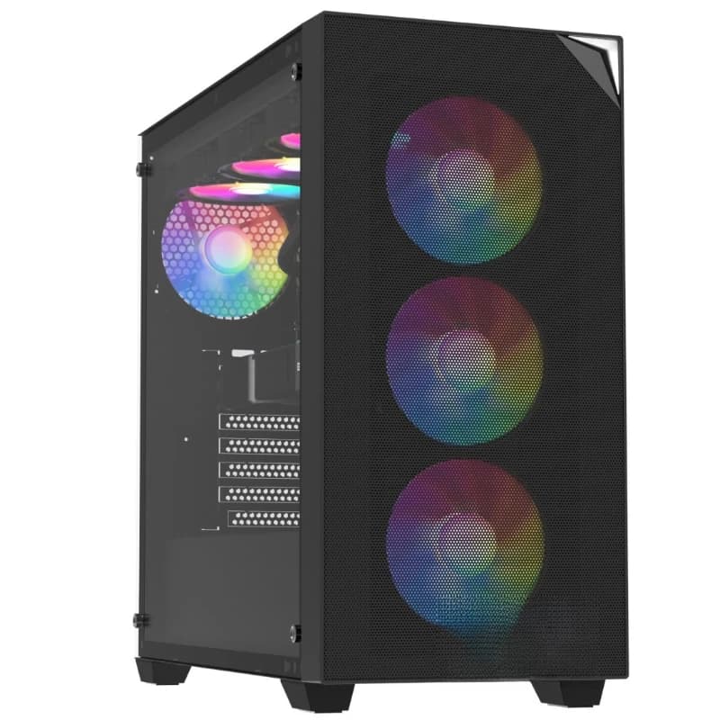 Desktop desktop computer U3 wide body side transparent 360 water-cooled large chassis (black)