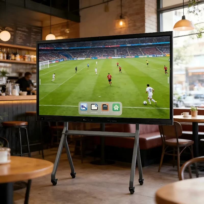85 -100 Inch 4K Multi-Touch Business  Board With Camera Flat Panel for Football Match Dual System Interactive Boards