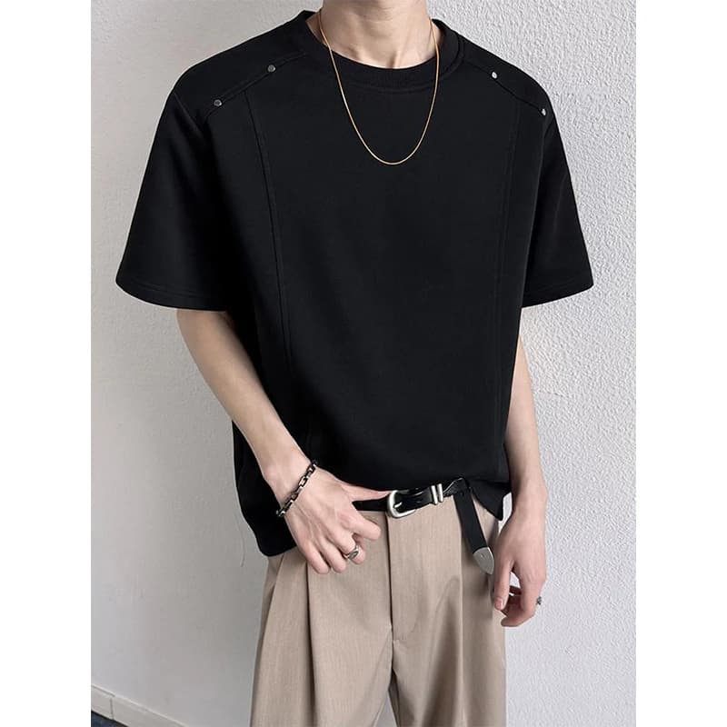 Summer Short Sleeved T-shirt Men Black Casual T-shirt Men Streetwear Korean Loose Round Neck T Shirt Mens Top Large Size 4XL