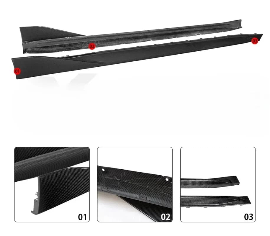 XTREME 3K Twill Weave Dry Carbon Fiber Side Skirt for BMW G80 M3 G82 M4 M Performance Style Side Skirt Extension Side Skirt Kit