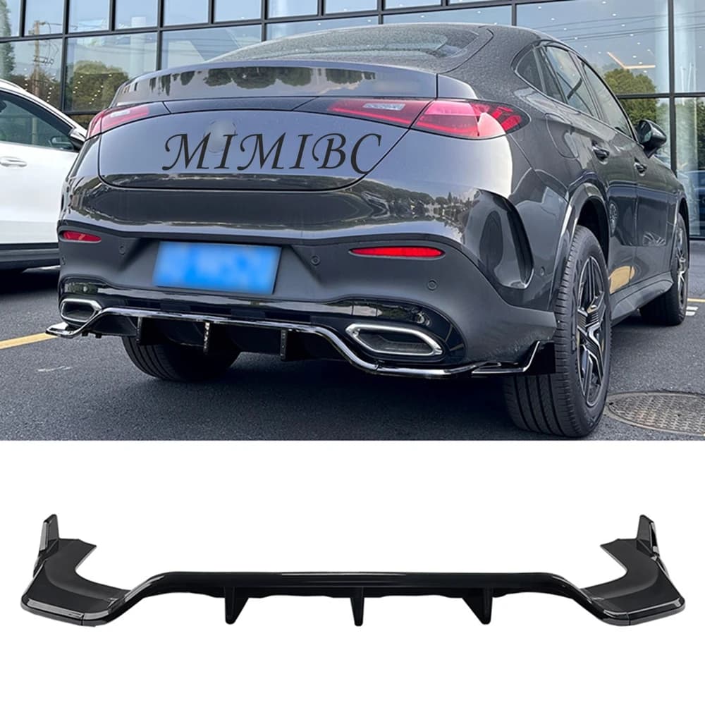 For Mercedes Benz GLC Coupe C254 GLC300 400 AMG 2023 2024 Car Rear Bumper Diffuser Lip Rear Side Splitters Spoiler Accessories