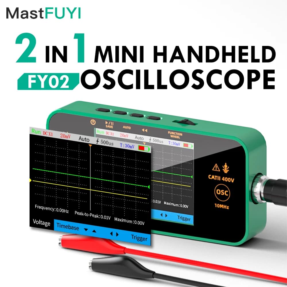 MASTFUYI Digital Portable Oscilloscope Mini Signal Generator 2in1 10MHz Bandwidth 48MSa/s Sampling Rate Electronics Repair Tools