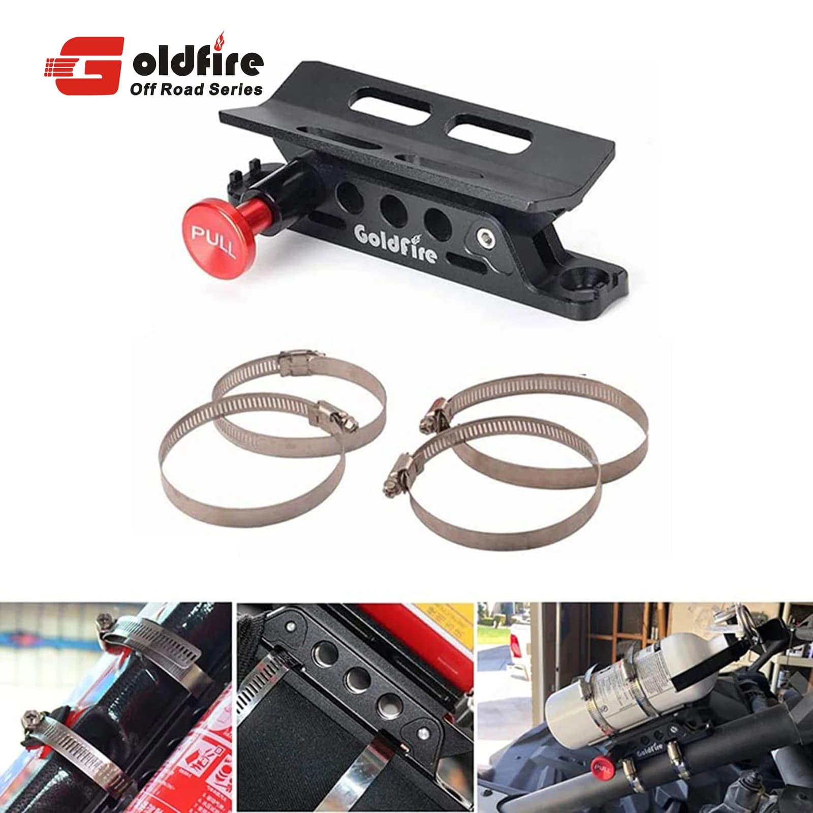 Goldfire Universal Vehicle Adjustable Quick Release Roll Bar Fire Extinguisher Mount Holder Brackets for Car UTV