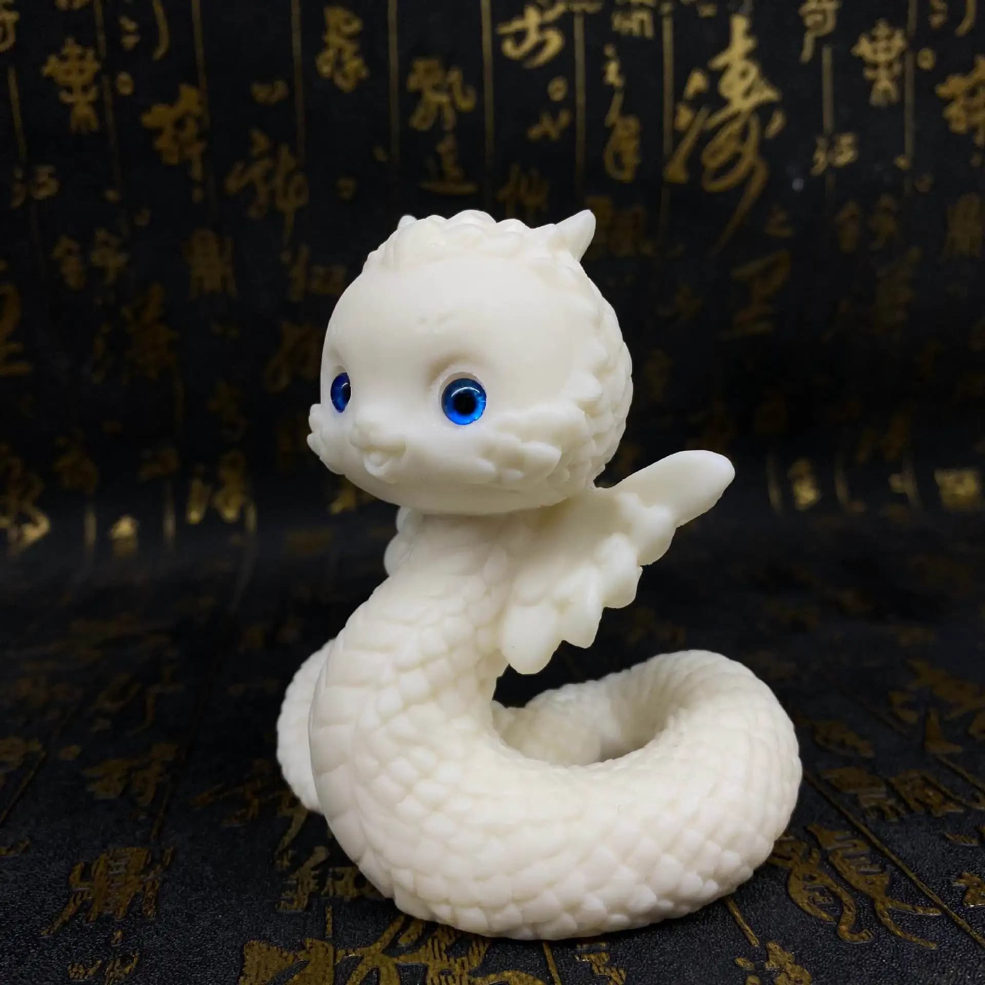 Ivory Nut Carved Auspicious White Snake Figurine 108.87.5cm Living Room Home Desktop Decor Craft Ornament