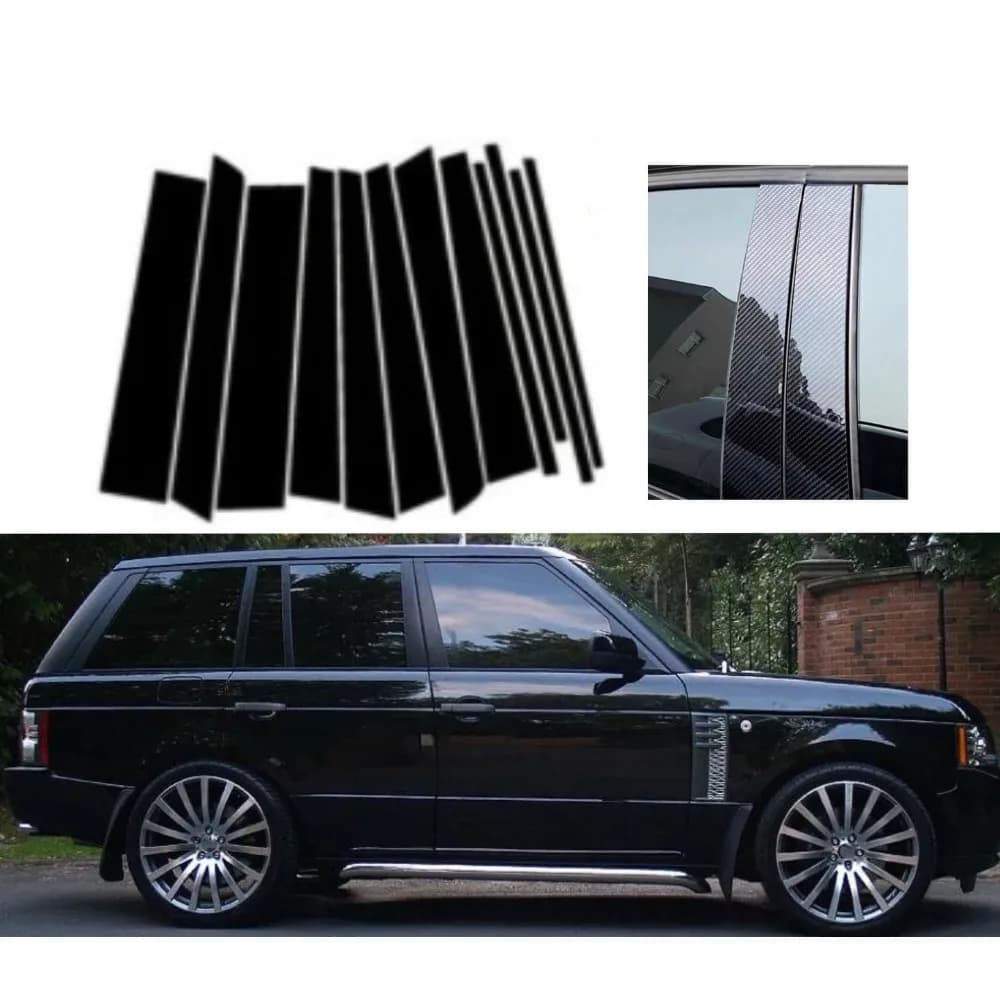 Fit For Range Rover (L322) 2002-2009 2010 2011 2012 12PCS Gloss Black Pillar Posts Car Window Trim Cover BC Column Stickers