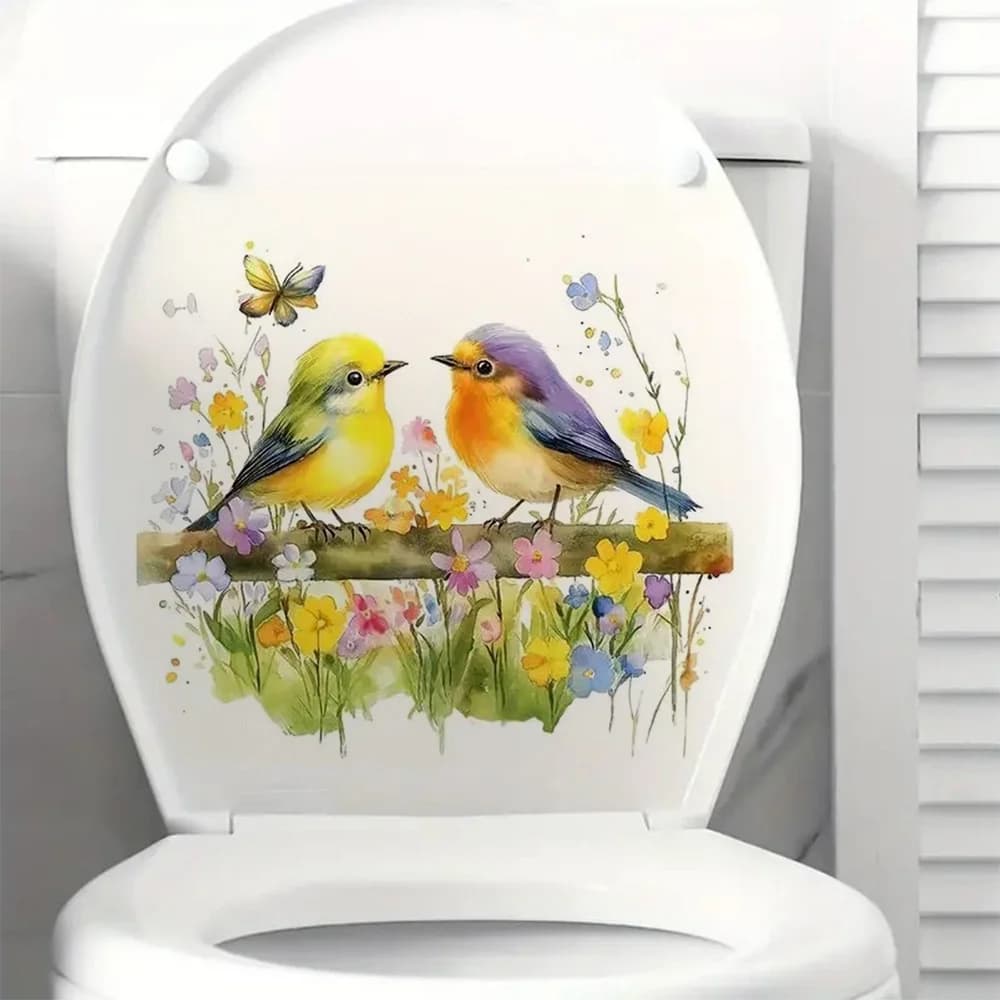 Vibrant Birds & Butterflies Transfer Stickers, Durable Material, Perfect for Home Wall Decor, Aesthetic Room Decoration