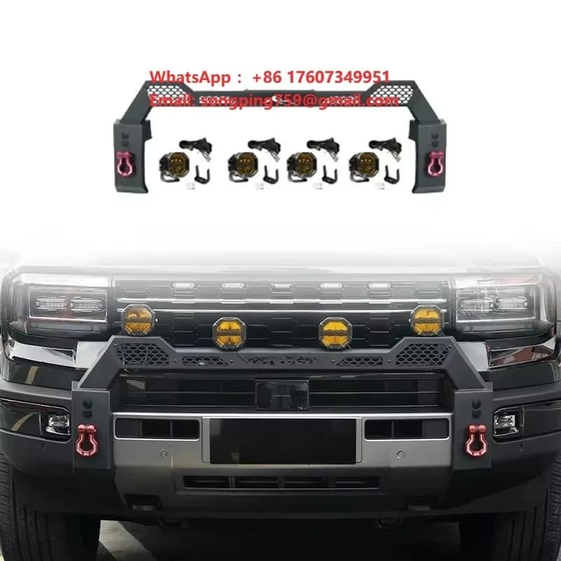 Front Bumper Bull Bar Guard with 4 Spotlights for Chery Jetour G700 Off-Road Accessories