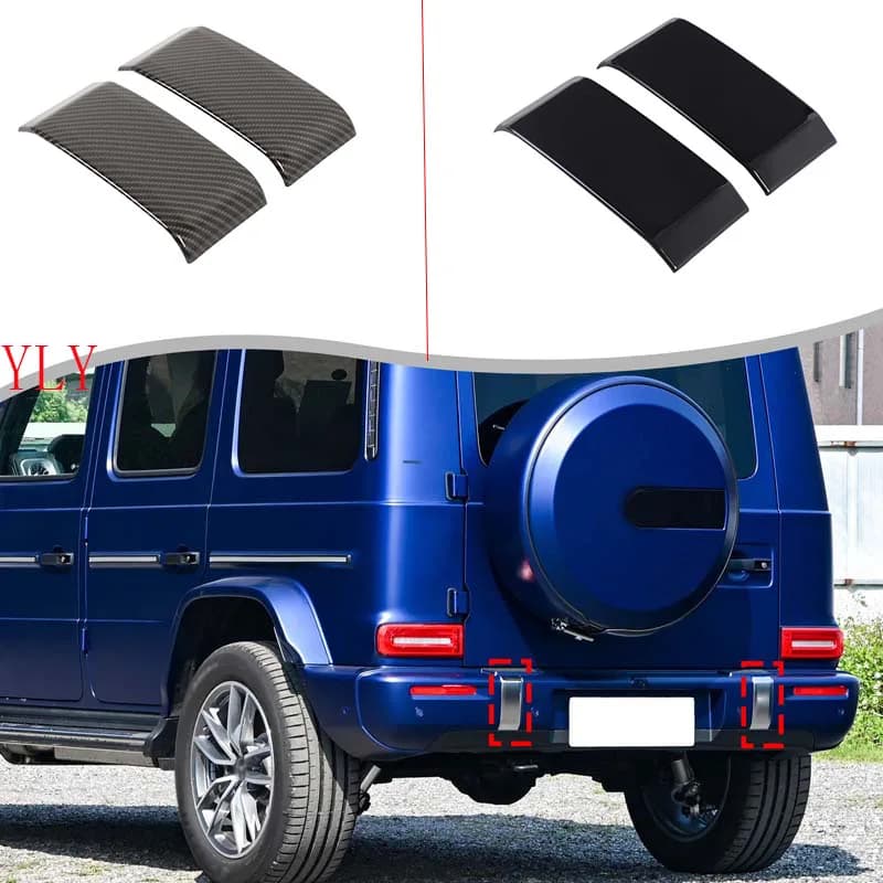 For Mercedes-Benz G-Class W465 2025+ ABS Carbon Fiber Car Rear Bumper Decorative Board Sticker Car Exterior Accessories 2Pcs