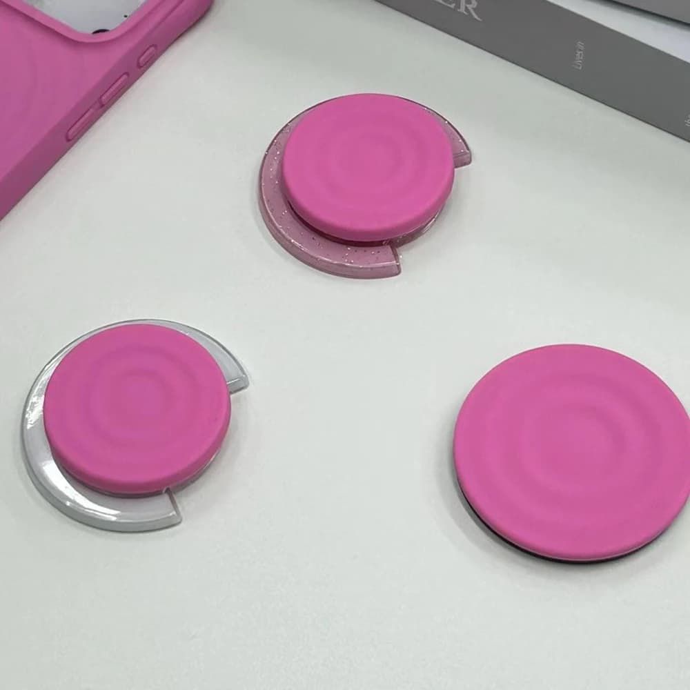 New Pink Magnetic Phone Grip Folding Stand for IPhone Holder Support for Galaxy Phone Accessories