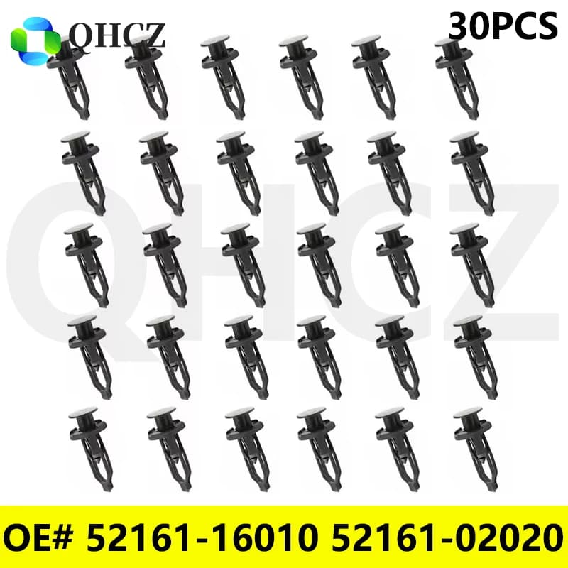 30PCS OE# 52161-16010 52161-02020 Fender Liner Bumper Cover Grille Retainer Clips for Toyota Lexus Compatible Auto Parts