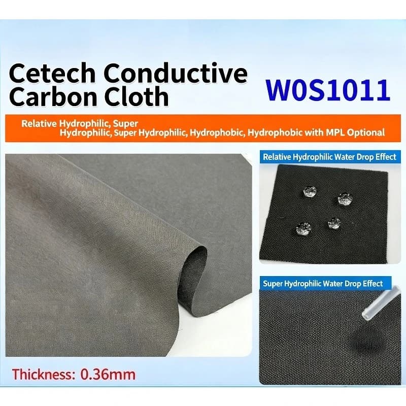 Cetech W0S1011 Hydrophilic Flexible Conductive Carbon Cloth Carbon Fabric Substrate For Battery Cell Electrode Preparation