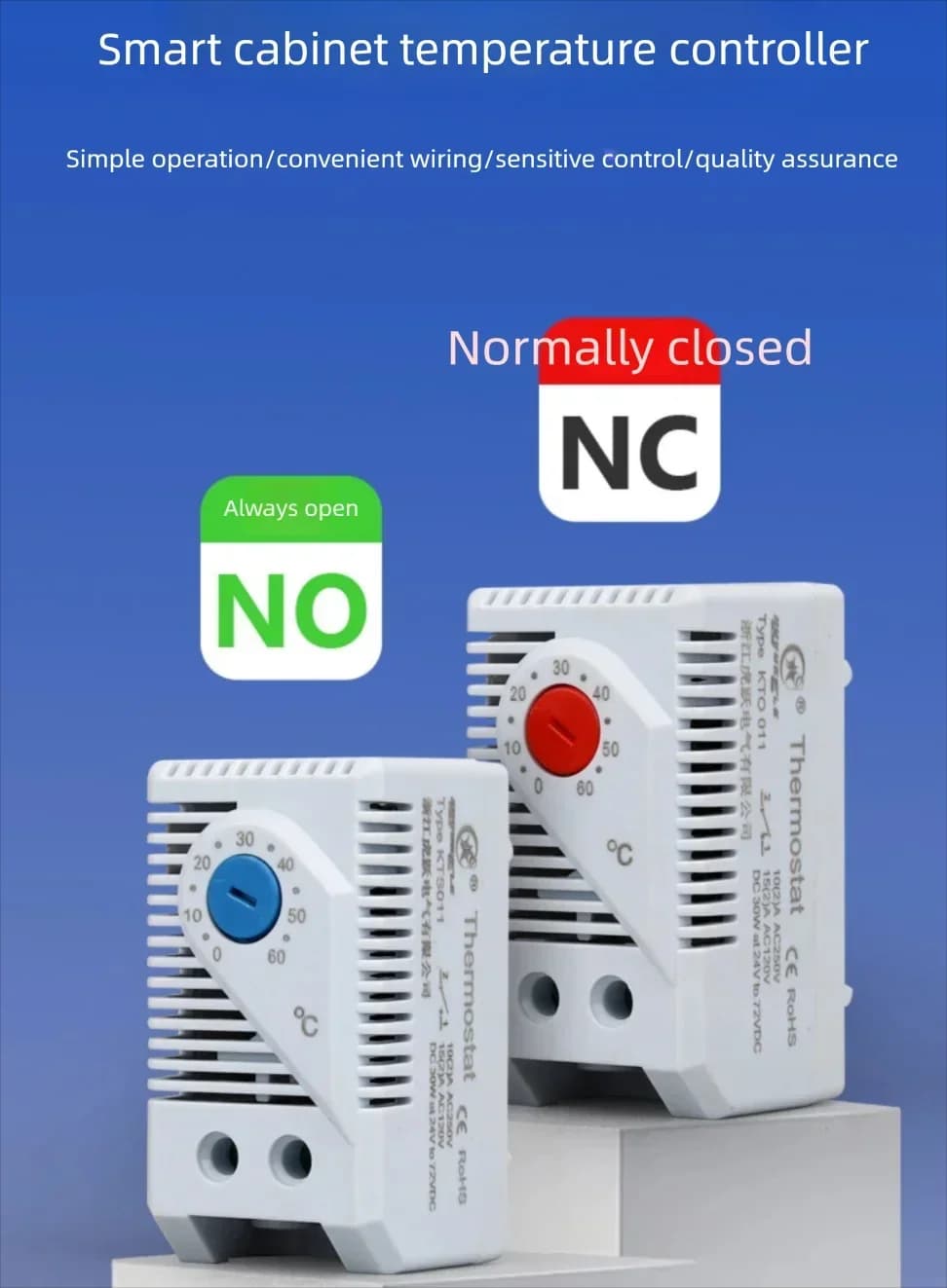 Temperature Control Switch for Electrical Control Cabinet Thermostat Adjustable Heat Regulation Plate 220V AC  10 A