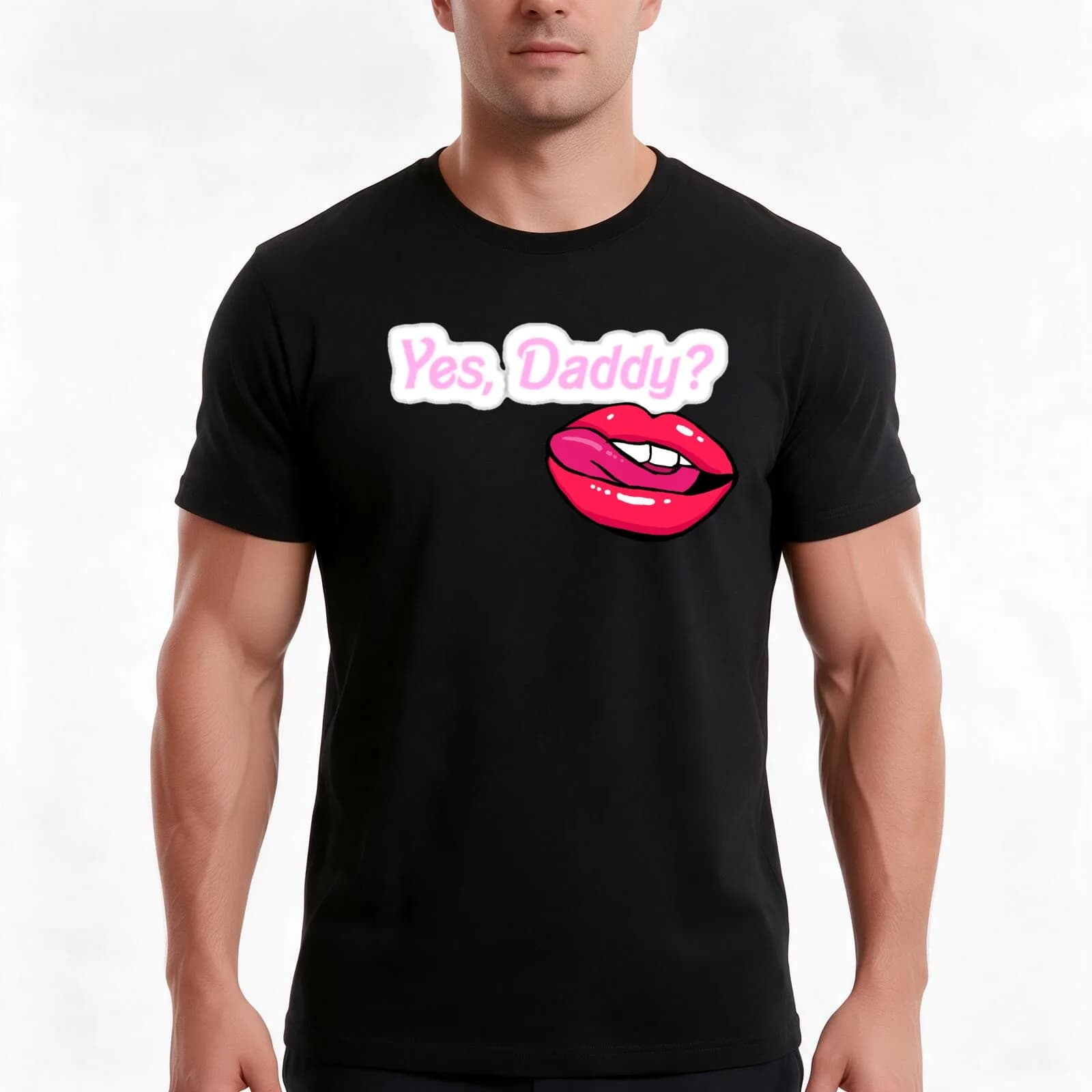 Yes Daddy? T-Shirt, Summer Casual Cotton Tee, Oversized Streetwear Tops, Vintage Graphic Print, Loose Fit Short Sleeve