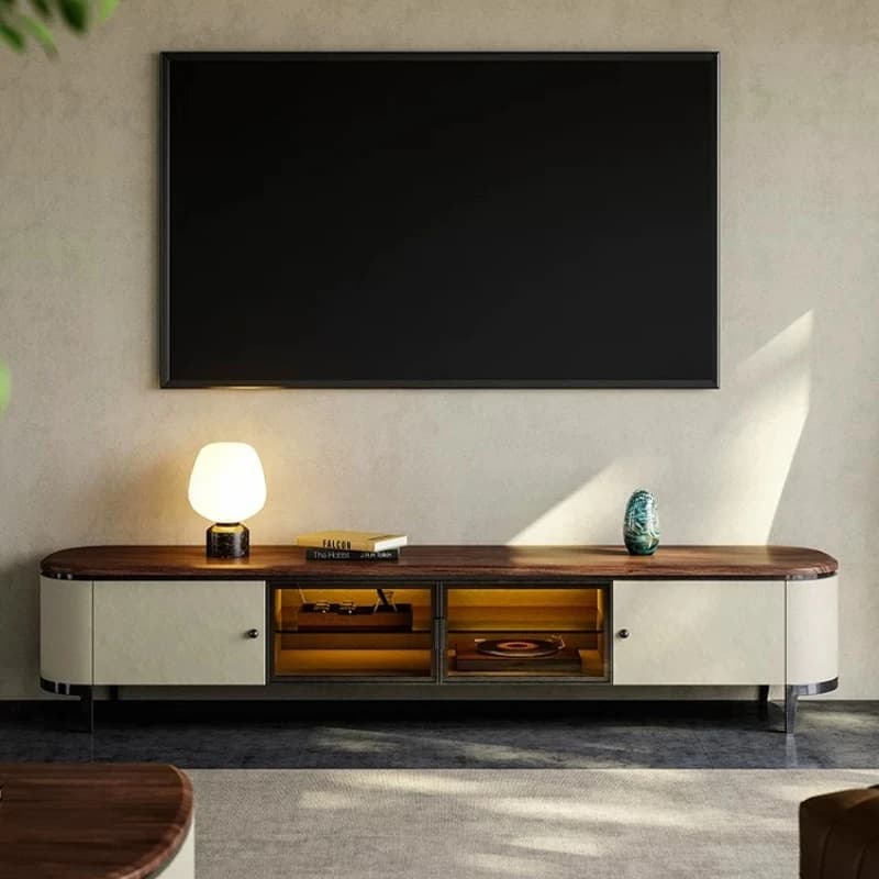 Light luxury TV cabinet coffee table combination living room household solid wood floor cabinet simple and modern