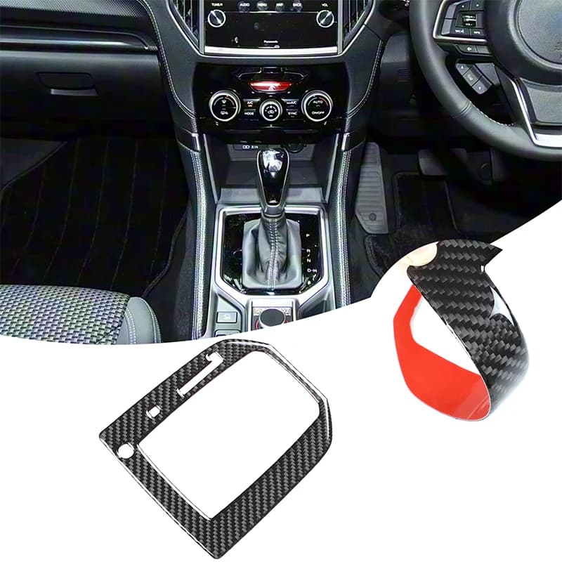 Gear Shift Panel Frame Sticker Central Control Protection Sticker Trim For Subaru Forester SK 2019-2024 Soft Real Carbon Fiber