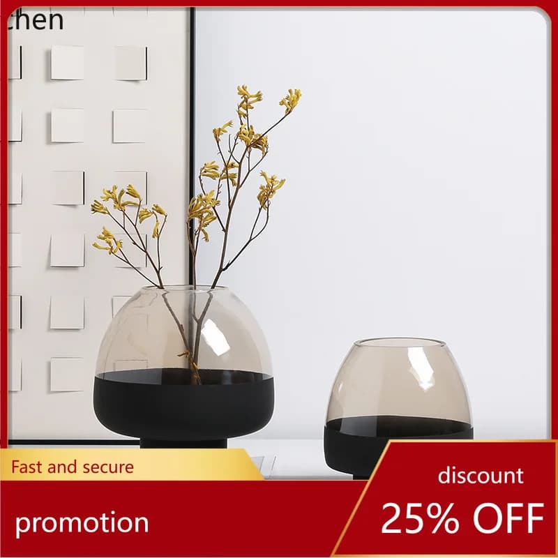 Zml glass vase - decorative ornament for model homes, living rooms, dining tables, and tv consoles