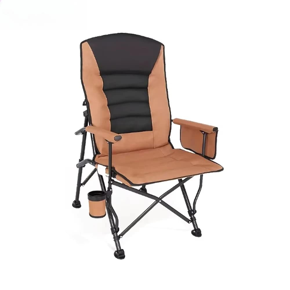 Camping Chairs for Adults, Adjustable Backrest Heavy Duty Folding Camping Chair for Outside with Cup Holder&Side Pocket