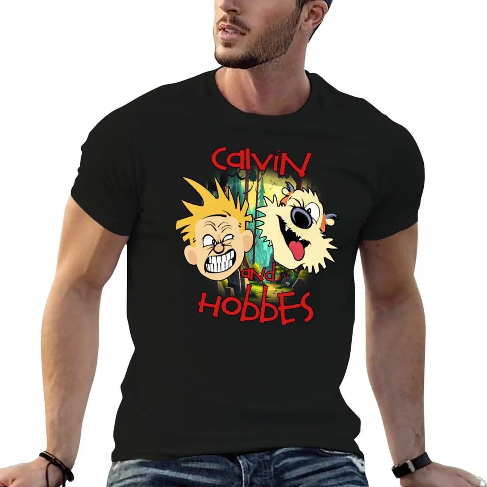Calvin And Hobbs T-Shirt heavyweights customs shirts men graphic