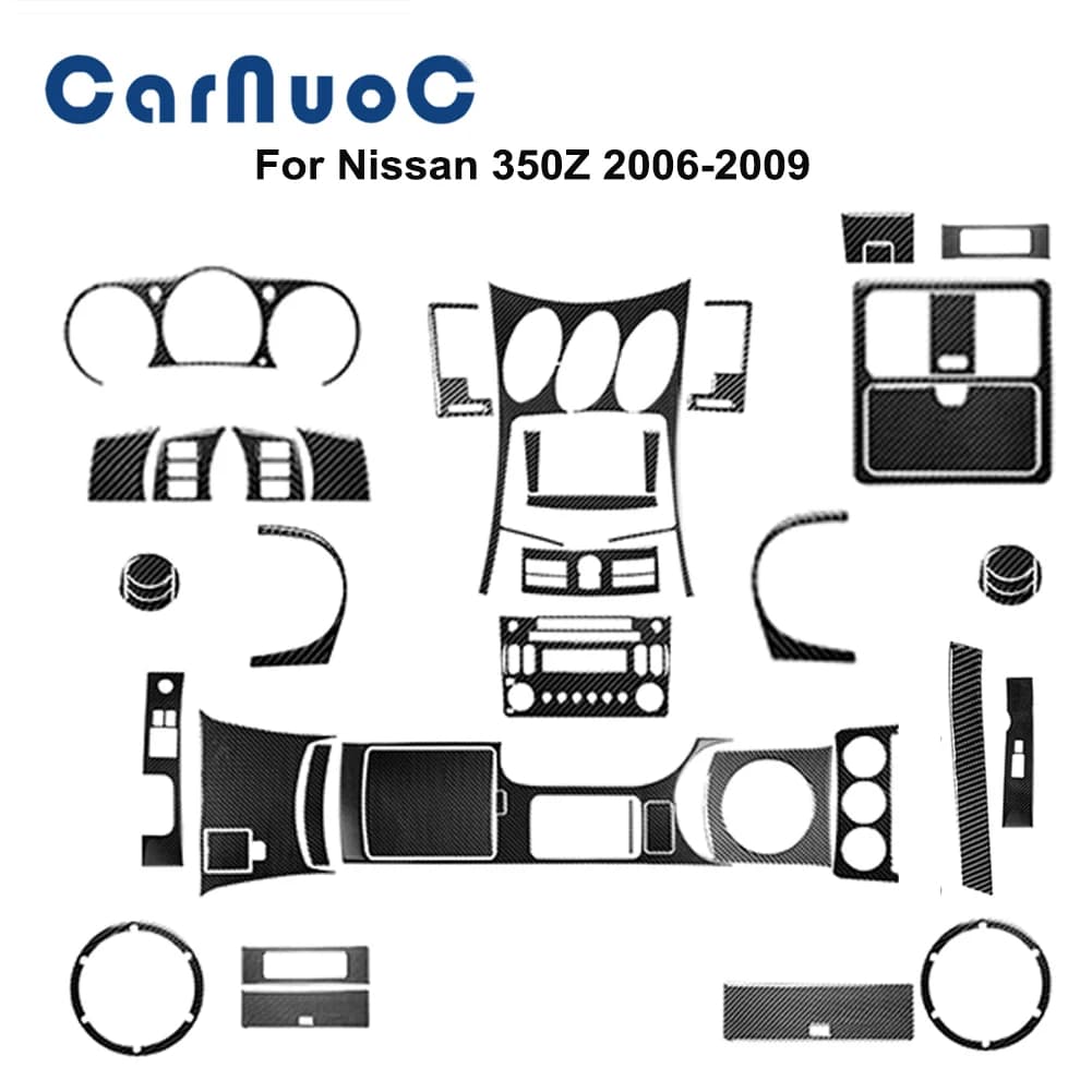 For Nissan 350z 2006-2009 Car Stickers Decorative Strip Carbon Fibre Material Cover Moulding