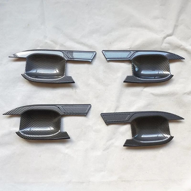 For Hyundai SantaFe Santa Fe MX5 2024 2025 Car Accessories Door Handle Bowl Cover Trim Plastic Imitation Carbon Fiber