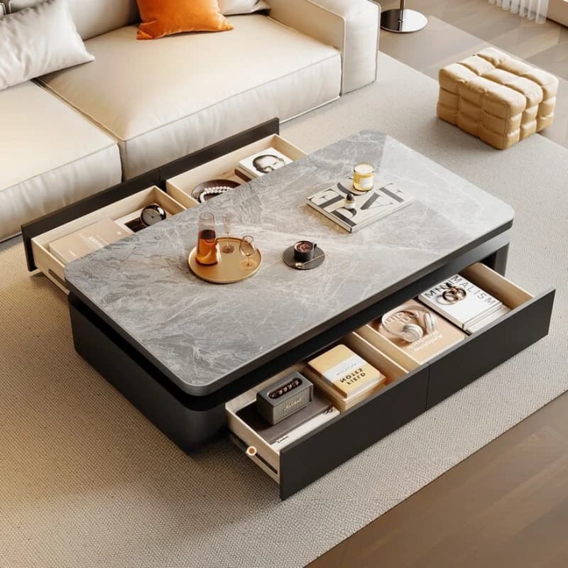 Drawer Extendable Coffee Table Gold Unique Smart Space Saving Coffee Table Unique Design Couch Tisch Furniture Living Room