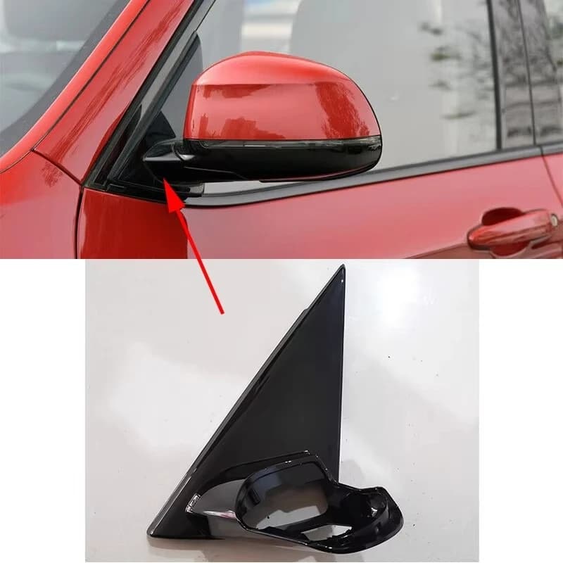 Black Front Window Triangle Trim Plate Garnish Cover Panel Mirror Base Holder for BMW X5 F15 2014 2015 2016 2017 2018