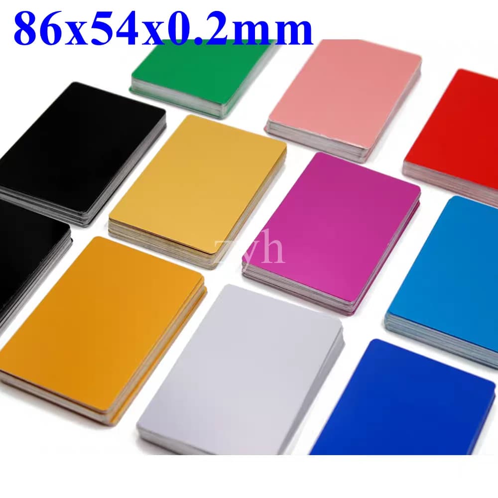 86x54x0.2mm 10pcs Custom Laser Engraved Aluminum sheet Personalized Logo business card blank label aluminim blanksTags plate