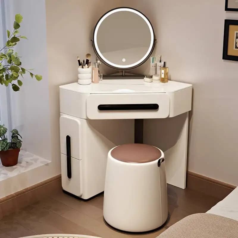 Simple Hidden Vanity Table Dest Storage Small Long Solid Dressing Table White Cheap Corner Table De Coiffeuse Bedroom Furniture