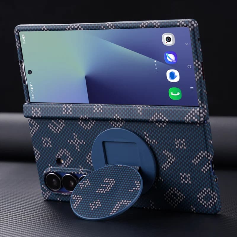 Carbon Fiber PC Hinge  Screen Protect Film Case For Samsung Galaxy Z Fold 8Ultra 8 7 6 5 4 5G Magnetic For Magsafe Bracket Cover