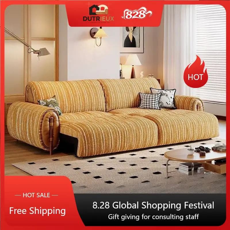 Orange Stripes Electric Recliner Sofa Minimalist Apartments Electric Recliner Sofa Lazy Luxury Woonkamerbanken Furniture Home