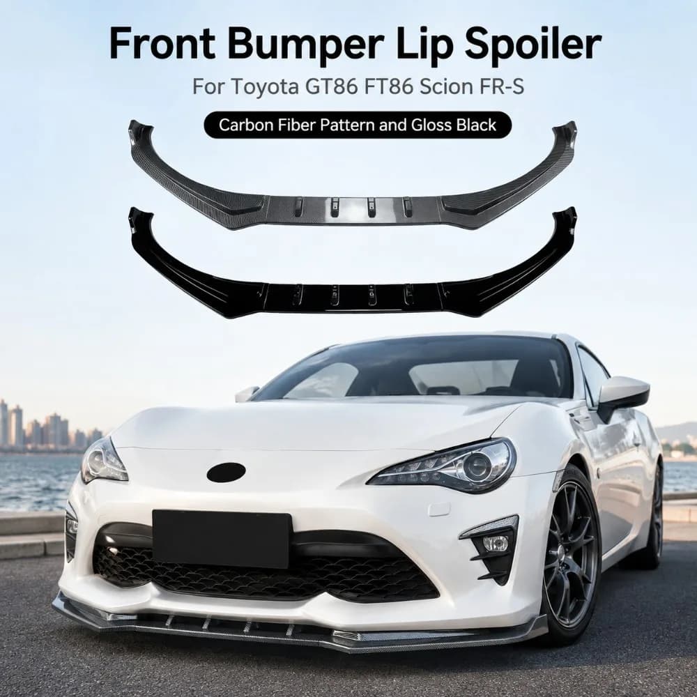 Front Bumper Lip Spoiler For Toyota GT86 FT86 Scion FR-S Front Splitter Chin Exterior Styling Body Kits Auto Accessories Upgrade