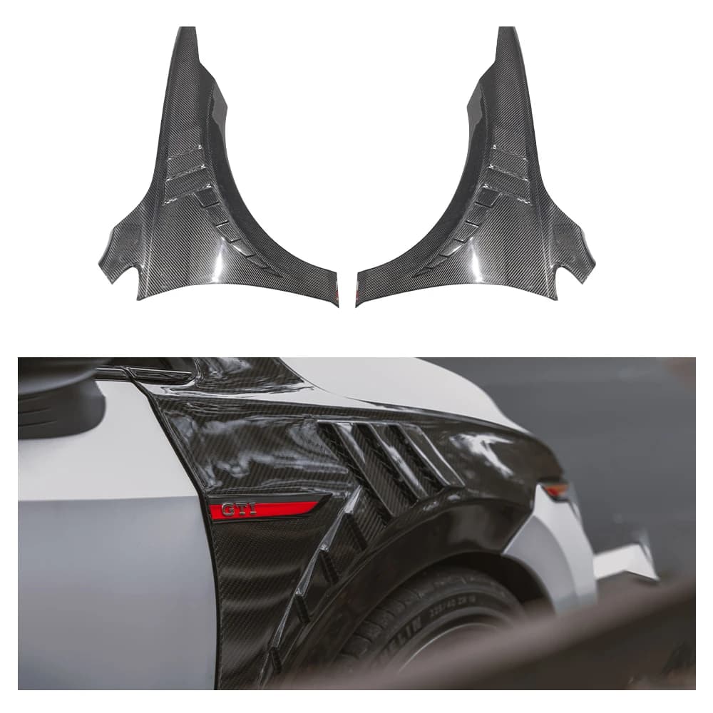 High Quality 100% Dry Carbon Fiber Car Wheel Fenders for Volkswagen VW Golf 8 GTI 2021-UP