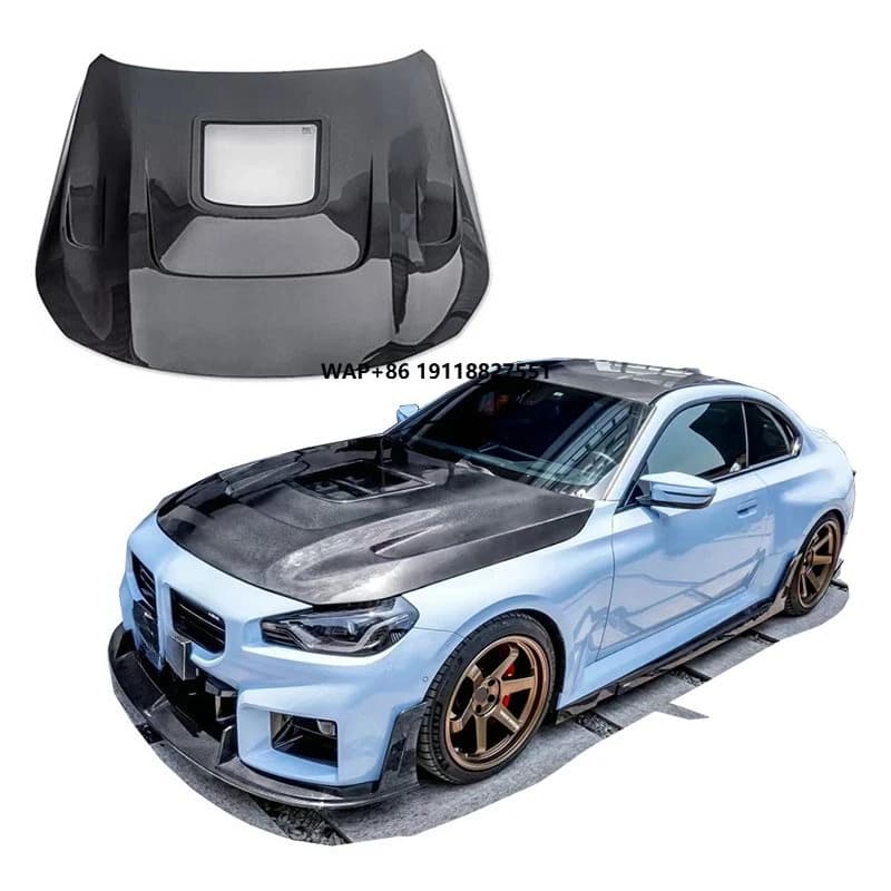 Runde Carbon Fiber Hood For  M2 G87 2023+ M240 Upgrade CMST Style Body Kit Front Engine Valve Cover Auto Parts Performance