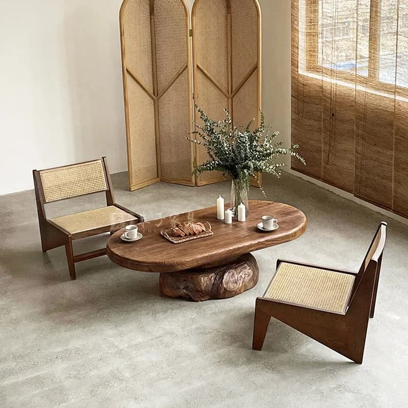 Solid Wood Table Set: Natural Coffee & Console Tables for a Warm, Organic Home Vibe