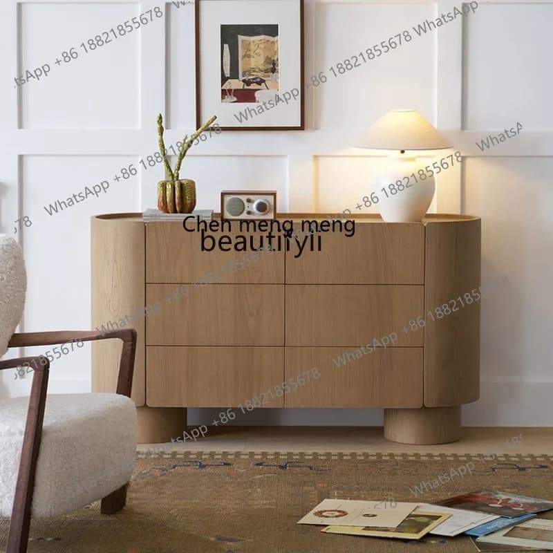 D178 H Side cabinet, living room, storage against the wall, dining side cabinet, retro log wind storage, six-bucket cabinet