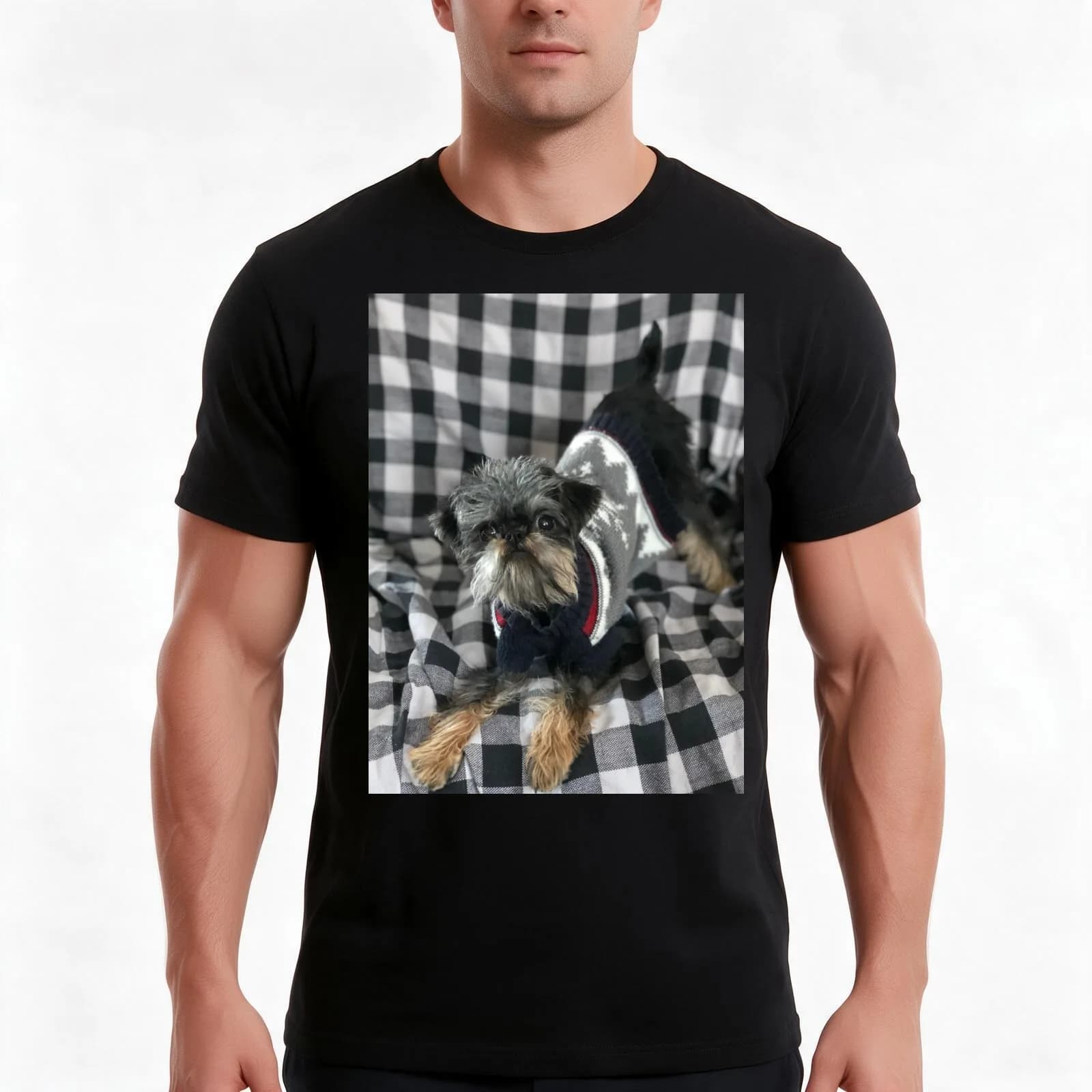 Adorable Brussels griffon dog T-Shirt, Summer Casual Cotton Tee, Oversized Streetwear Tops, Vintage Graphic Print, 100% Cotton