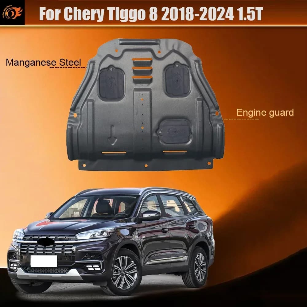 For Chery Tiggo 8 2018-2024 1.5T Car Accessories Black Under Engine Guard Mudguard Board Splash Shield Mud Fender Plate Panel