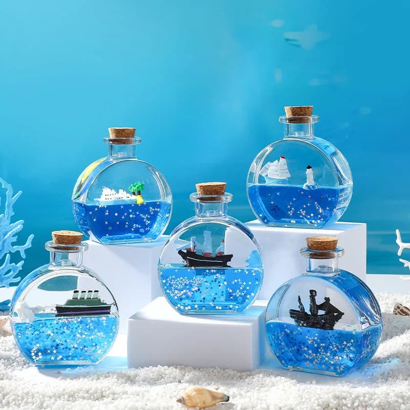 Creative Ocean Animal Liquid Hourglass Colorful Cartoon Floating Oil Drop Sand Timer Desktop Decor Craft