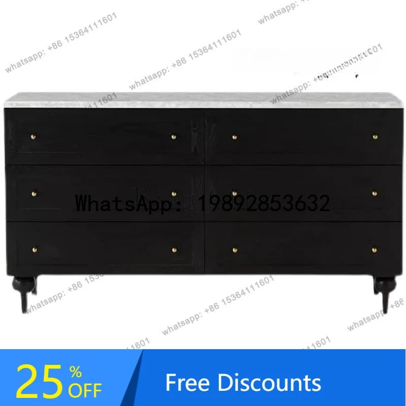HH American country retro style solid wood bedroom locker French art simple designer