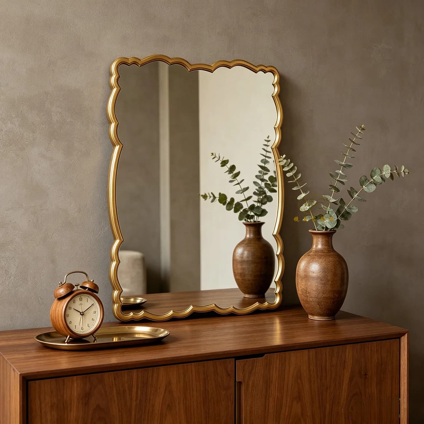 French fireplace decorative mirror European special-shaped vanity mirror American retro bathroom bathroom mirror