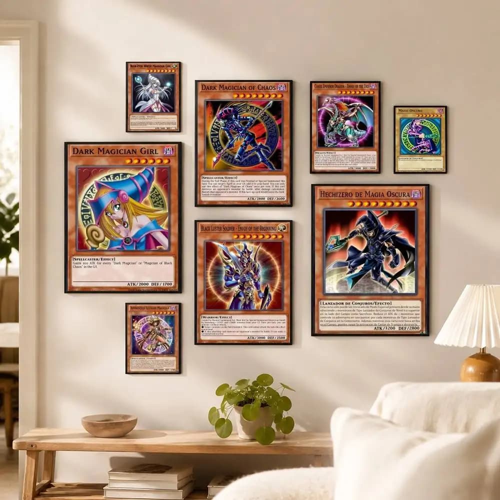 Anime Y-Yu-Gi-Oh Poster Waterproof Wall Art Sticker For Bar Living Room Vintage Decor High Quality Print Gift