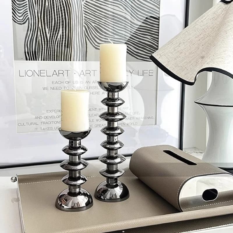 Elegant Metal Candle Holders Luxury Fireplace Mantel Decor for Living Room Versatile Table Ornaments Modern Home Decoration
