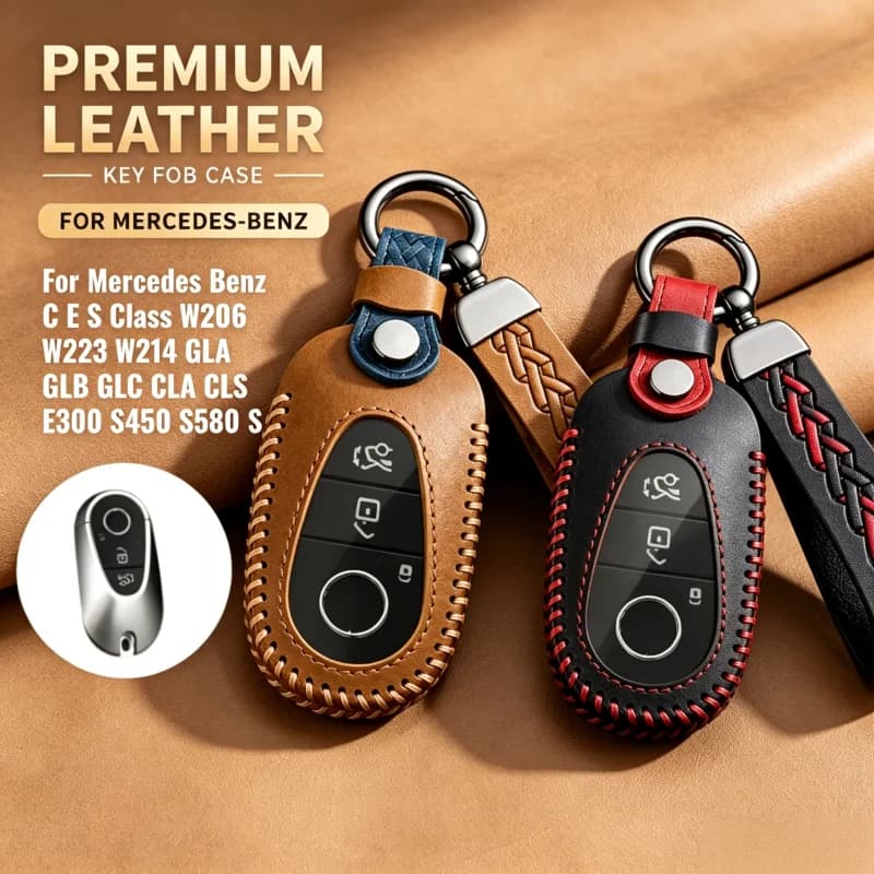 For Mercedes Benz C E S Class W206 W223 W214 GLA GLB GLC CLA CLS E300 S450 S580 S Leather Car Key Case Cover