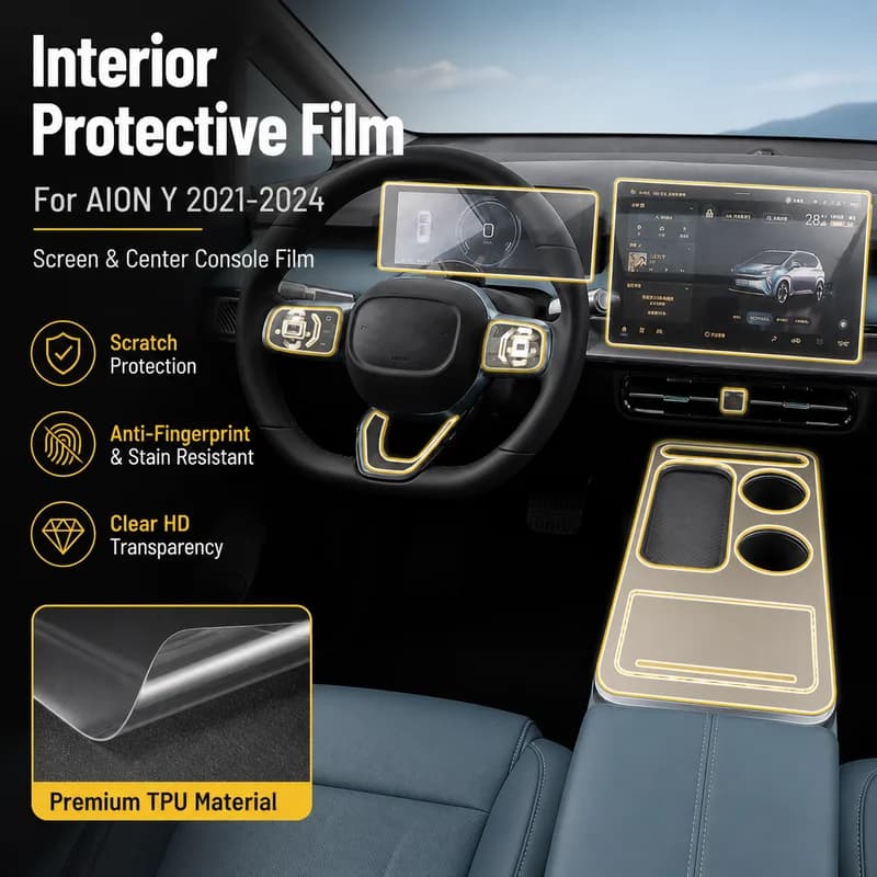 For GAC AION Y 2021-2024 Dedicated Screen Center Console Body Interior Film, Car Modification TPU Protective Film