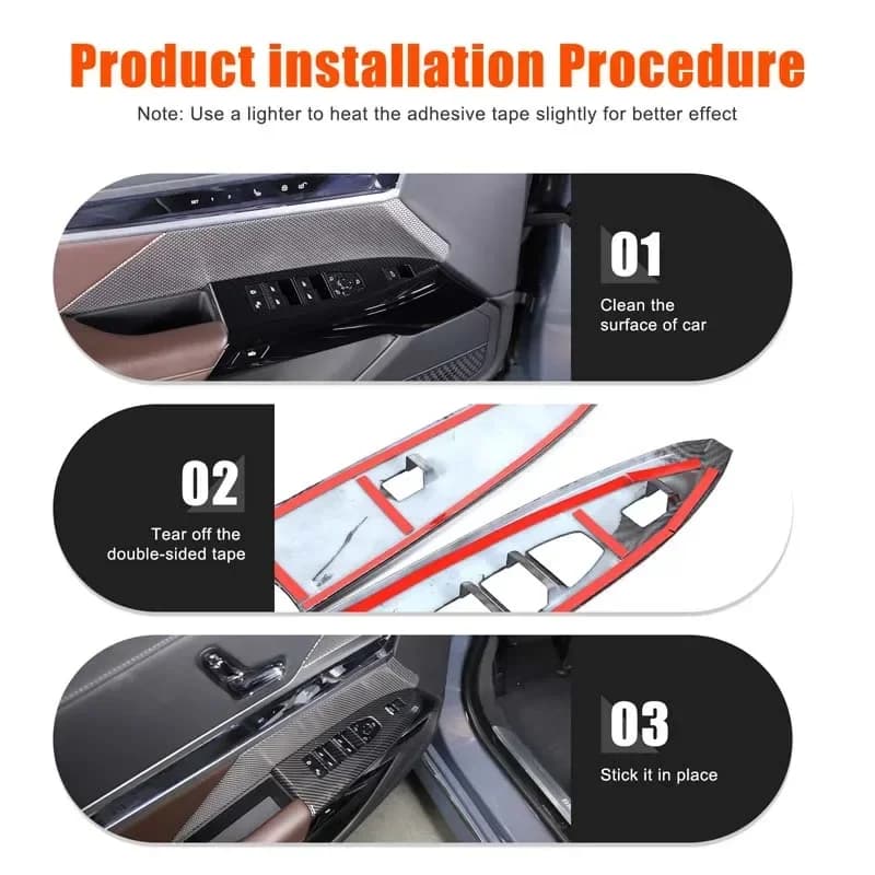ABS Carbon Fiber For BMW 7 Series G70 2023-2025 Car glass lift frame decorative sticker car interior protection accessories 2Pcs